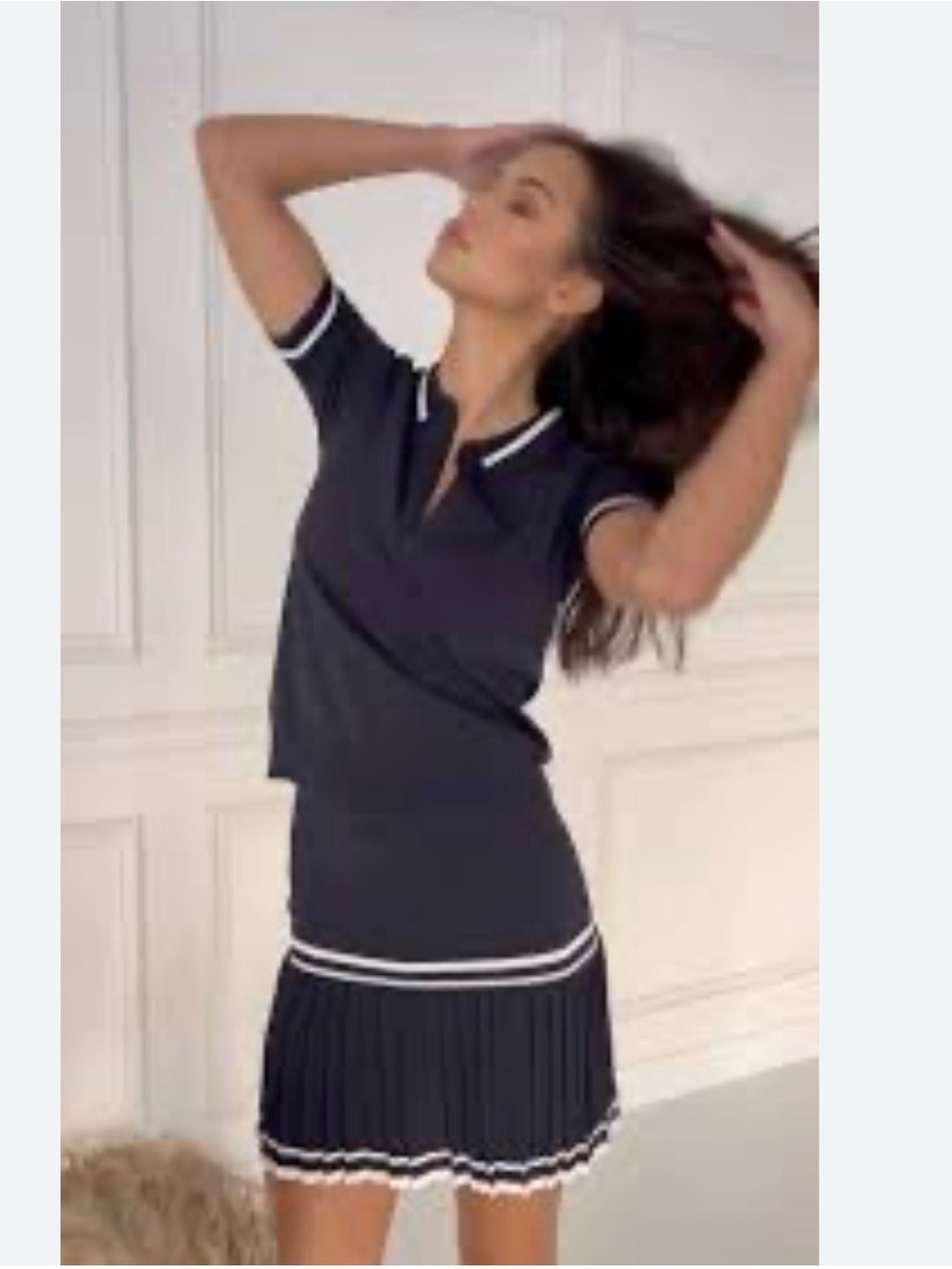 New L’etoile X Veronica Beard S knife pleat stretch Italian knit golf mini skirt